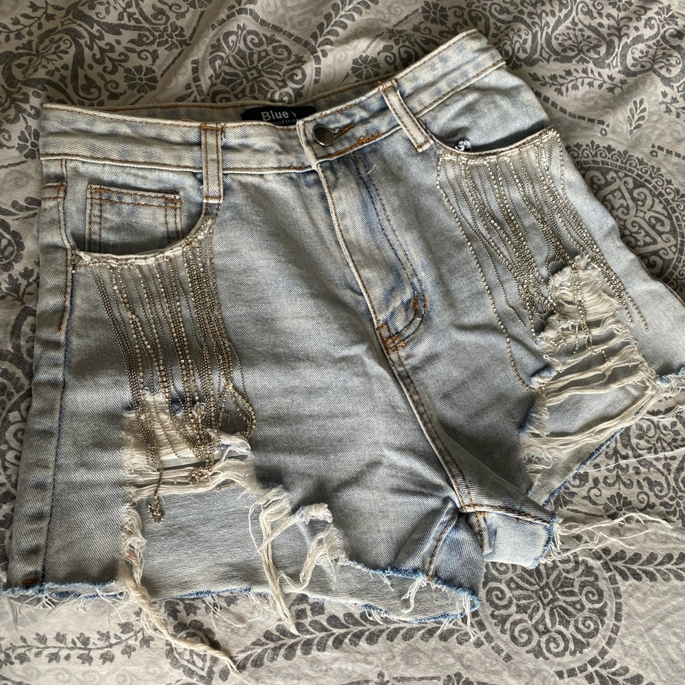Blue B Sequin Boutique Shorts